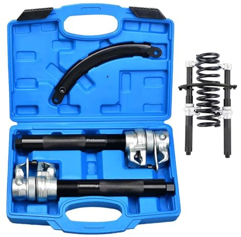 Prokomon Heavy Duty Coil Spring Compressor Tool; 3 Pieces Macpherson Strut Spring Compressor Tool with Jaws and Holder; Max Load 2645 Pounds