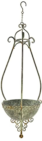 Blümelhuber Hängender Blumentopf in Antik Optik - Vintage Deko Blumenampel Innen und Außen - Boho Deko Haustür