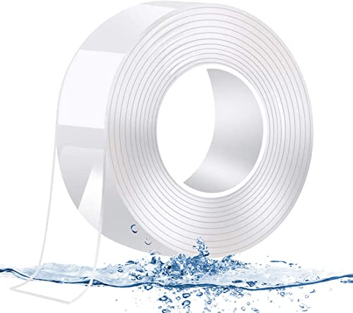 Drenky Doppelseitiges Klebeband Extra Stark,Klebeband Doppelseitig Wasserdichtes Transparent Tape Wiederverwendbar 5m×3cm für Teppiche, Bilderrahmen und Kissen