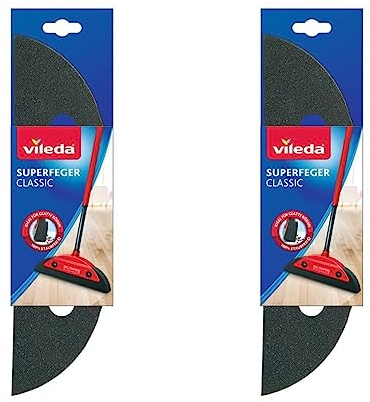 Vileda Superfeger Classic Besen Ersatzkehrteil, Mikroschaum für optimale Schmutzaufnahme, wirbelt keinen Staub auf, für Glatte Böden, 2er Pack