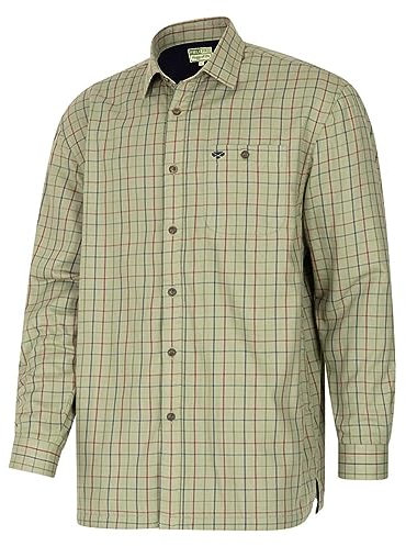 Hoggs of Fife Fleece Lined Shirt Green Tattersall Check Large CheckLargeCheck