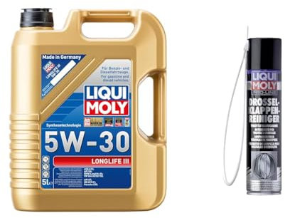 LIQUI MOLY Longlife III 5W-30 | 5 L | Synthesetechnologie Motoröl | Art.-Nr.: 20647 & Pro-Line Drosselklappenreiniger | 400 ml | Werkstattprodukt | Art.-Nr.: 5111