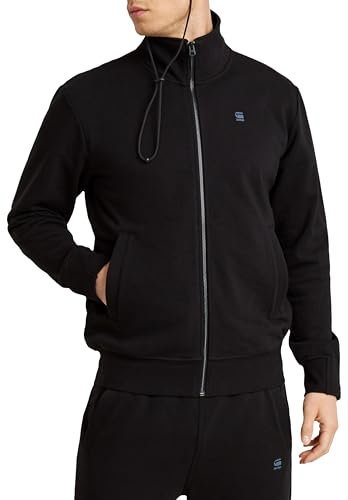G-Star RAW Herren Sweatjacke - Nifous, Reißverschluss, Zip Thru Sweatshirt, Logo, einfarbig Schwarz XL