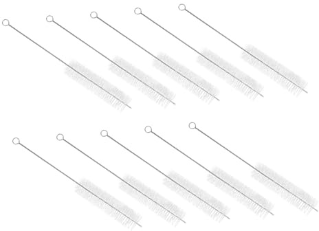 OUNONA 10pcs Brosse à Paille Brosse pour Biberon pour Bébé Nettoyage des Coins Difficiles D'accès en Acier Inoxydable et Nylon Couleur Aléatoire