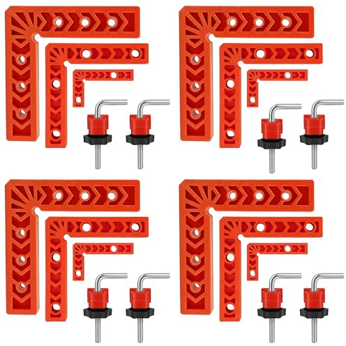 WENLISELL Corner Clamps for Woodworking with 8 Clamp, 90 Degree Positioning Squares Right Angle Clamps for Cabinets, Picture Frames, Drawers, Set of 12（3 4 6）
