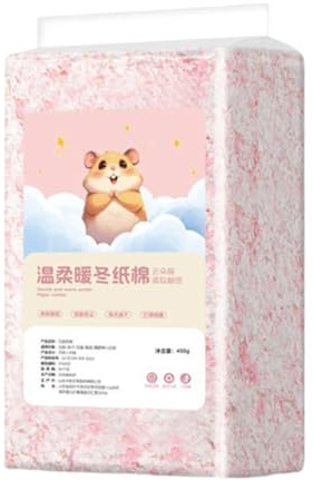 Hamstereinstreu, Kälteschutz, rosa Farbe, Kleintierstreu, Haustierkäfigstreu, einfach zu bedienen, 450 g Holzspäne mit Geruchskontrolle, für Hamster, Frettchen, Kaninchen, Rennmäuse