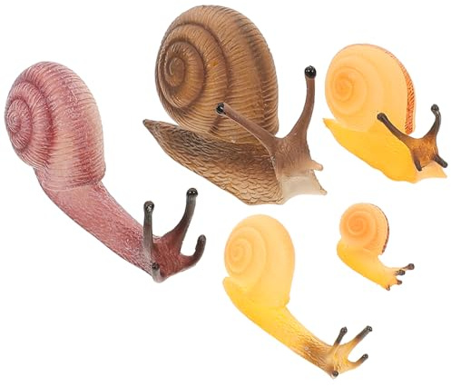 YARNOW 5 Pezzi Figure Lumaca di Simulazione Realistica in Plastica, Miniature Animali Finti, Giocattoli Educativi e Decorazioni da Tavolo per Giardino e Balcone