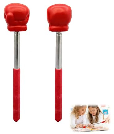 UZYXC 2 Bastoni Indicatori Telescopici In Acciaio Inossidabile, Pointing Finger Stick, Con Testa Rossa A Forma Di Pugno, Per Insegnanti Di Scuola Primaria E Asili, Accessorio E Divertente Per L’aula