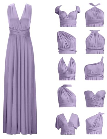 Robe Demoiselle d'honneur Femme Multiposition Infinity Dress avec Bandeau Convertible Aniversaire Robes Sexy Couleur Unie Robe Convertible sans Manche Robes pour Soirée Mariage Invitée Cocktail Fête