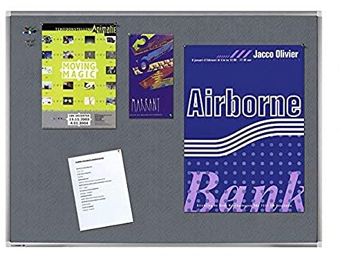 Legamaster Premium Textiltafel - grau - 90x120cm - Pinnwand zum Aufhängen inklusive Wandhalterung - aus Filz mit Aluminiumrahmen zum Anheften von Notizen