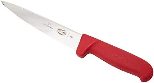 Victorinox 5.5601.16 Couteau à Saigner Fibrox 16cm Acier Inoxydable, Rouge, 30 x 5 x 5 cm