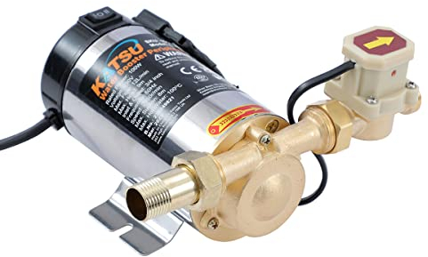 KATSU Wasser Booster Pumpe 100W, Automatischer Ein-Aus-Druckkontrollschalter, Heiß- und Kaltwasserpumpe für Gartenduschen Waschmaschine 151410