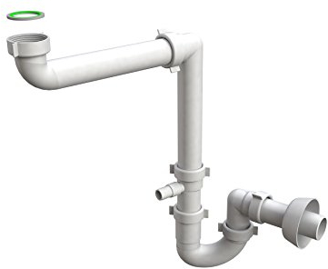 Bonomini 1540CP40B0 | Sifone Salvaspazio Cucina Bagno | Accessori Lavandino Cucina | Lavastoviglie o Lavatrice | Lavello a Vasca Singola | Bianco