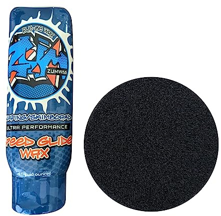 ZUMWax Surfing Skimboard Ceramic Wax, Made in USA, PFAS-Free, Durable and Eco-Friendly with Secret Vanilla Scent, Any Temperature Use for Maximum Speed & Glide on Sand & Water, Long-Lasting, 4.5 fl oz