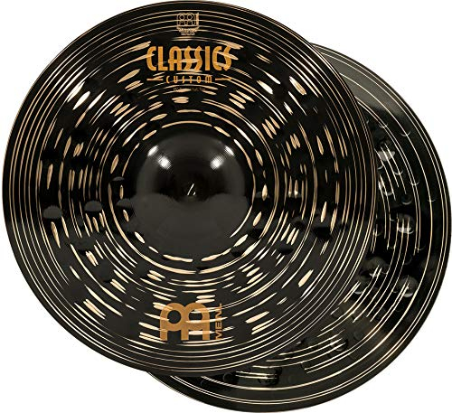 Meinl Cymbals Classics Custom Dark Hihat — 15 Zoll (Video) Schlagzeug Becken Paar (38,10cm) B12 Bronze, Dunkles Finish (CC15DAH)