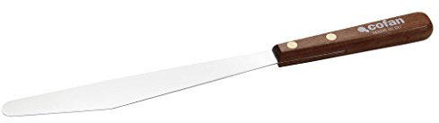 Cofan Spatule pour mélanger la peinture | Fabriquée en acier inoxydable | Dimension 190 mm | Manche en bois