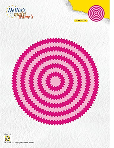 Nellie's Choice Stansmall - Cirkel Cutting Die - 10 Multi Frame Dies - Skärschablon för Korttillverkning - 12,9 x 12,9 cm - Pyssel - Scrapbooking, Hantverk, DIY