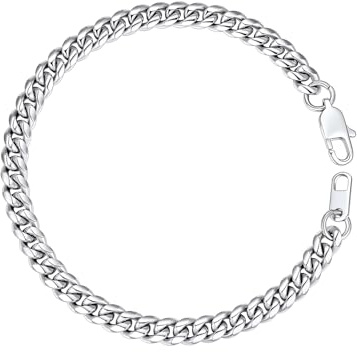 ChainsHouse Bracciale da Uomo a Maglie a Catena in Acciaio Inossidabile Bracciale da Uomo Largo 6 Mm/14 Mm Bracciale Lungo 19/21 cm con Confezione Regalo per Uomini e Donne