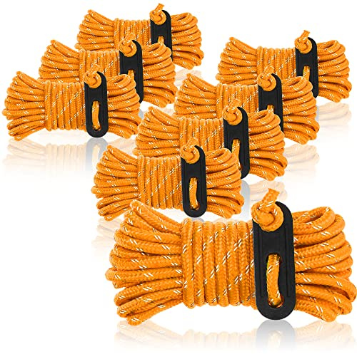 COM-FOUR® 8x killrep vardera 4m för camping reflexer i orange