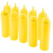 Agatige Bottiglie da spremere da 24 Once, 10 flaconi da spremere per condimenti in plastica con coperchi per Dispenser di Olio per Bottiglie di Salse(Giallo)