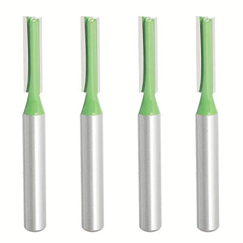 Aopin Lot de 4 fraises droites en carbure de tungstène pour le travail du bois - 5 mm de diamètre - Tige de 6 mm de diamètre