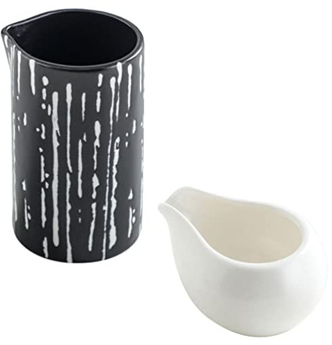 YARNOW 1 Jeu Seau à Jus De Steak Pichet De Service Pichet à Sauce Verseuse à Café Coupelles De Sauce De Cuisine De e Floral Petite Tasse à Café Multifonction Blanche Céramique