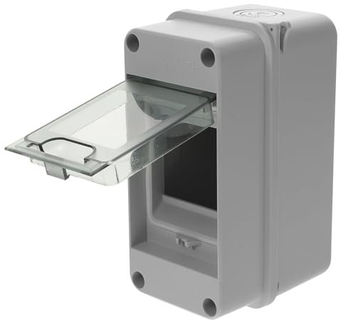 Veemoon 3-Way Power Distribution Box Plastic Ip65 Waterproof Protection Box Din Rail Enclosure Case Electrical Breaker Enclosure with Transparent Cover for Indoor Outdoor Power System Wall（ HT-3）