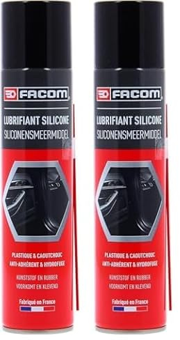 FACOM 006100 Lubrifiant Silicone, spécial Plastique et Caoutchouc, Aerosol 300 ml Tuyau Prolongateur (Lot de 2)
