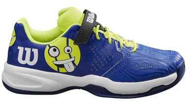 Wilson KAOS Emo tennissko, blå/säkerhetsgul/vit, 28 EU, Bluing Safety Gul Vit, 28 EU