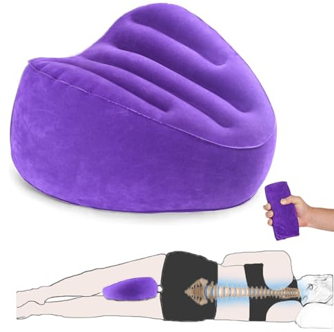 Knee Support Pillow - - Inflatable Wedge Portable Knee Pillow Between Legs for Sleeping - Leg Pillow Soothing Pain Relief for Sciatica Hip Joints and Thigh Sleep Support