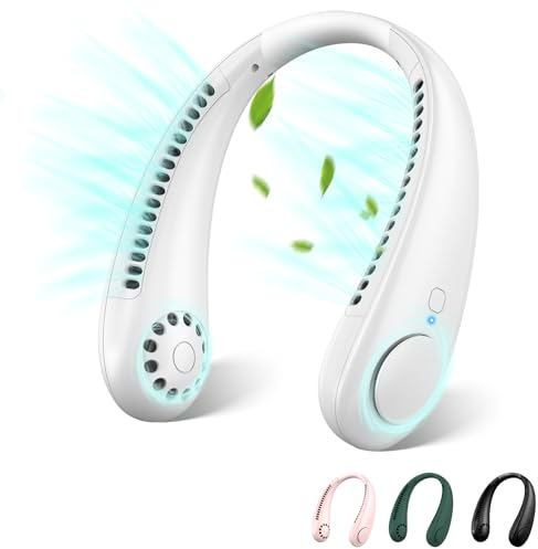 Ventilatore da Collo, Mini Ventilatore USB Senza Lama Flusso D'aria A 360° 3 Velocità Silenziosi Ventilatore Collo Portatile per Campeggio, Cucinando, Ufficio, Viaggi, Casa, Aria Aperta