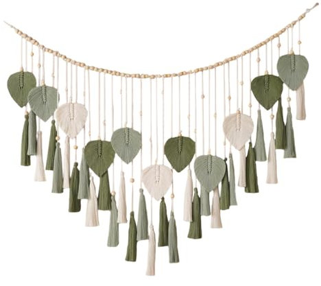 Wondramble Tapiz de pared de macramé, tapiz de pared, bohemio, hecho a mano, tejido de encaje, decoración de pared, fondo artesanal (125 x 75 cm)