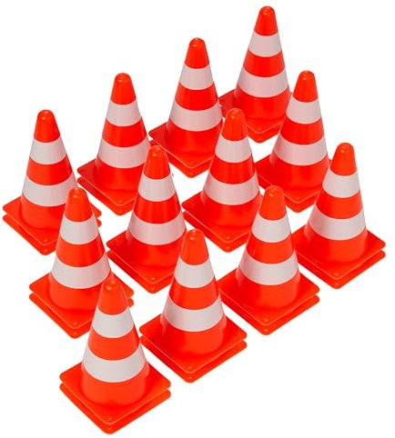 BRAMBLE 24 Cônes de Signalisation, Plot, Cônes Circulation (23cm) - Cônes de Sécurité avec Bandes Réfléchissantes - Sport, Football, Jeux Enfants, Entrainement de Chien