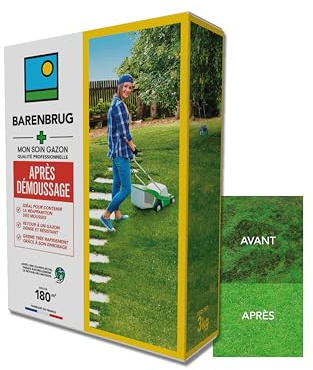 Barenbrug - Soin Après Démoussage - Limite Réapparition Mousses - Gazon Dense et Résistant - Germe Très Rapidement - Semences avec Enrobage - Fabriqué en France - 3KG