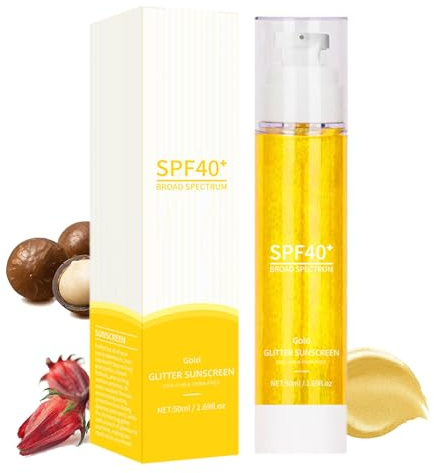 Leichte Sonnencreme SPF 50 mit Hyaluronsäure & Vitamin C, Veganer Sonnenschutz Feuchtigkeits Gesichtscreme mit Jojobaöl Aufhellende für Alle Hauttypen (3 Stück, Sonnenschutzfaktor (SPF), 40)
