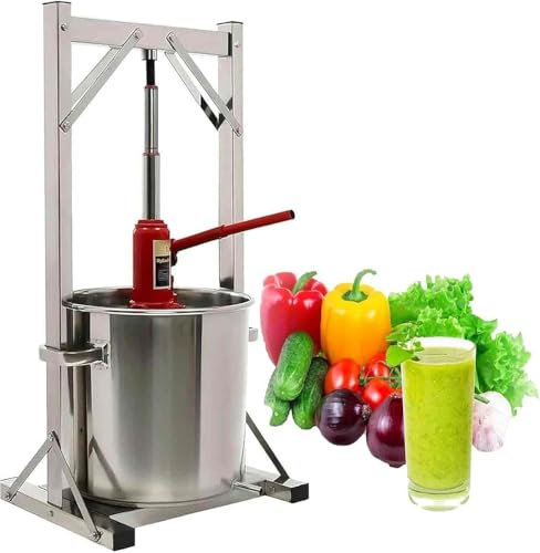 Pressoir Huile, Pressoir A Fruit, avec Valve, Presse-vin de Fruits, Vérin Hydraulique, Colonne de Pression 304 et Corps Extérieur 201, Amovible et Nettoyable, 12 L/ 3.17 Gallons+