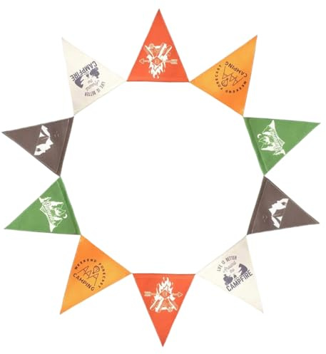 WUSJCOF 1 striscia di 4 metri di lunghezza, bandiere da campeggio,decorazioni murali per la casa, decorazioni per la camera da letto dei bambini, varietà di colori e motivi.