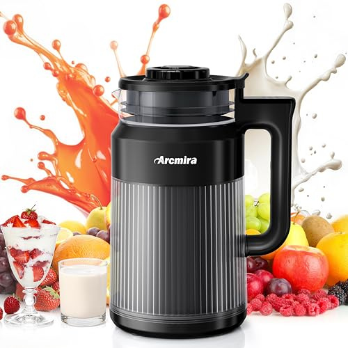 Máquina 6 en 1 de leche de nueces, 8 cuchillas de 27 onzas de almendra casera, soja, coco, avena, leches a base de plantas y bebidas no lácteas, máquina para hacer leche de soja con inicio retrasado