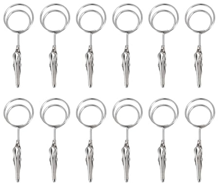 ANKROYU Clip mémo à double tête 12 pièces pinces à photos en fil d'acier allié de qualité supérieure 2,8 pouces clips d'affichage d'image à forte tenue en argent pour la décoration (Ronde)
