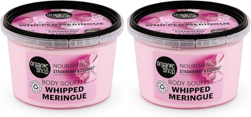 Organic Shop Body Souffle Whipped Meringue Nourishing Strawberry & Coconut, 250 ml (Pack of 2)