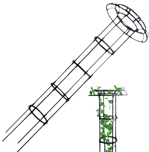 PRITOK 165 cm trädgårdsrankobelisk: Robusta plastbelagda stålrör växter spaljé, elegant flerskiktsdesign spaljé metall, stabilt klätterstöd för trädgård och balkong användning
