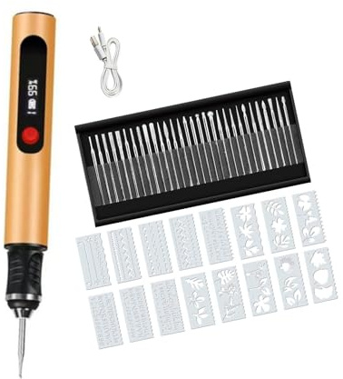 Set di strumenti per incisione elettrica, compatibilità 50+, con 3 velocità regolabili e 30 accessori, penna per intaglio per metallo