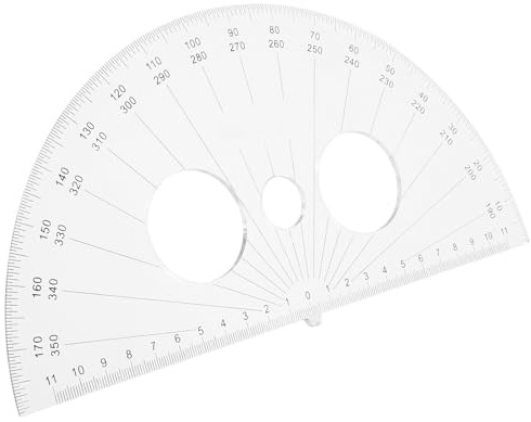 Homoyoyo Half Circle Plastic Protractor for Drawing and Drafting, 180-degree Angle Measuring Tool for Students’ Math Lessons and Technical Drawing Supplies