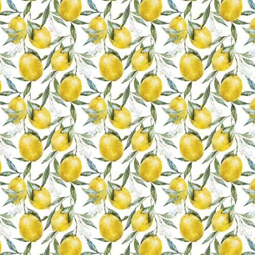 100% Cotton Digital Fabric Lemons Fruit Lemon Tree Crafty 140cm Wide (Sold Per Half Metre)