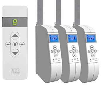 WIR elektronik, eWickler Comfort 3 Fenster Funk-Set, eW940-F-M, 3x Gurtwickler + 1x Fernbedienung FB-9, für 15mm Gurtband, Aufputz, bis 45Kg, Fahrtzeiten einstellbar (3 Fenster)