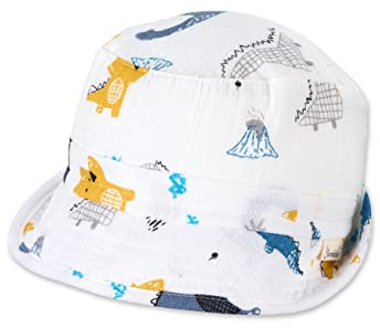 Sterntaler Unisex Kinder Fischerhut Dinos Kinderhut, Ecru, 49 EU
