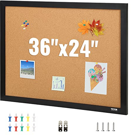 VEVOR Korktafel für Büro, 91,4 x 61 cm, Vision Board mit Rahmen für Zuhause, Schule und Büro