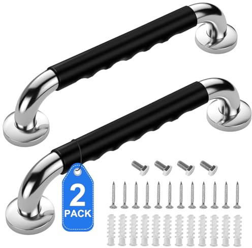 2 Pack 18 Inch Grab Bars for Bathtubs and Showers, Anti Slip Handicap Grab Bars for Shower, Safety Bath & Toilet Rail for Elderly Senior, Shower Handle Disability Assist Bathroom Handrail