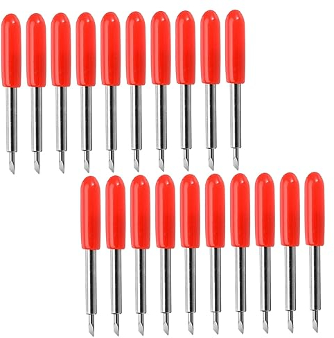 FUNOMOCYA 50pcs Transferfolie Schriftzug Aufkleber Schneidklingen Schneiden Plotterklinge Vinyl Cutter Nadel Plotter Ersatzklingen Vinyl Schneiden Wolframstahl Ersatzteile Bulk