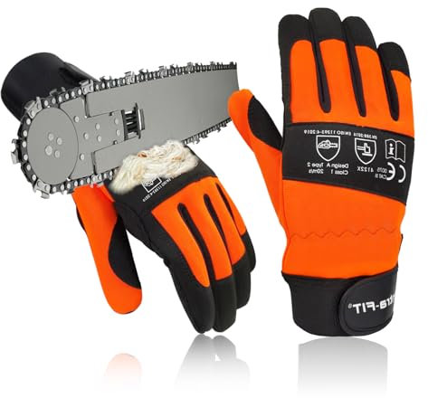 Intra-FIT Chainsaw Gloves Saw Protectionon on Both Hands, CLASS 1, Latest Standard EN ISO 11393-4, EN 388: 4122X Cut-resistance Gloves